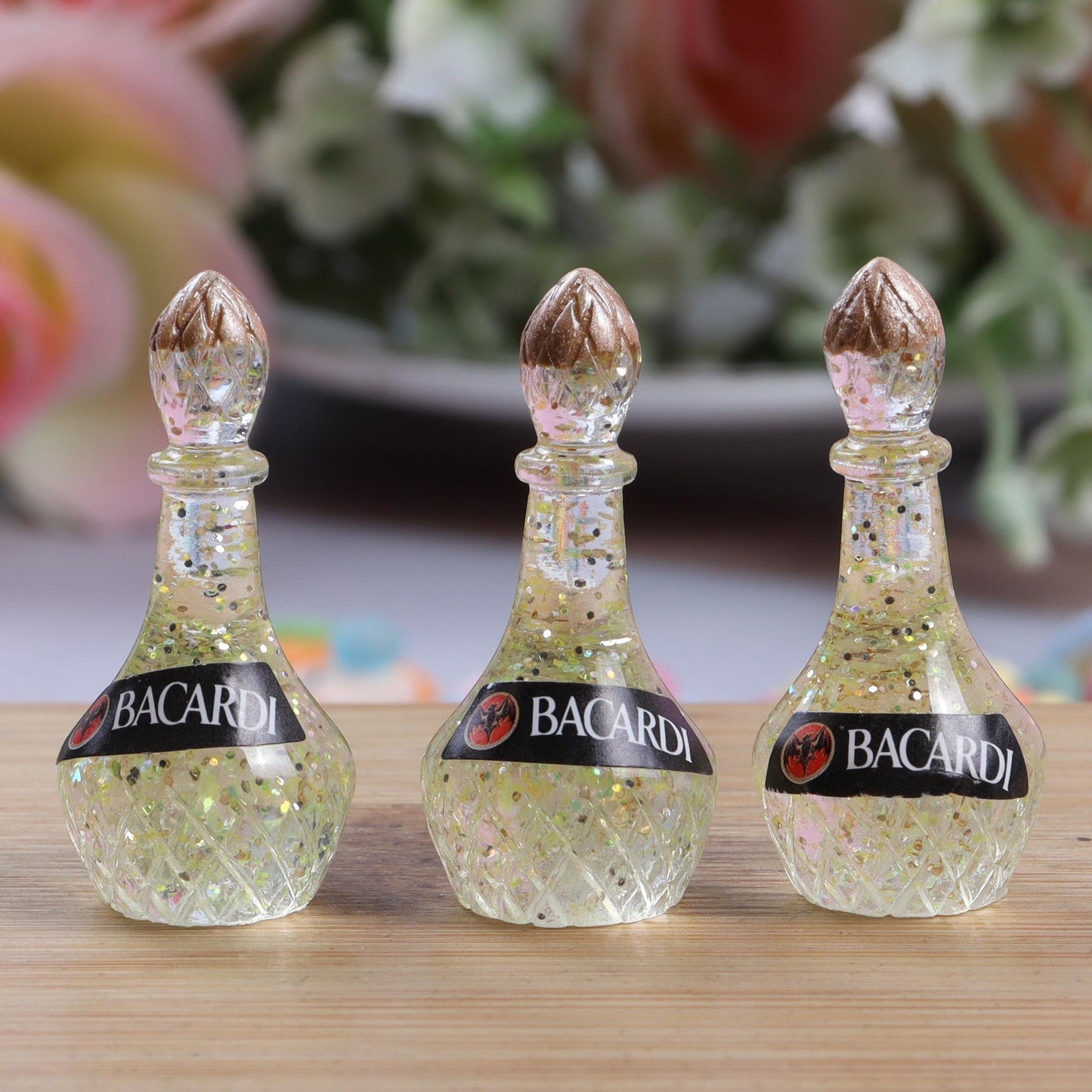 Mini Glitter Alcohol Bottle Charms