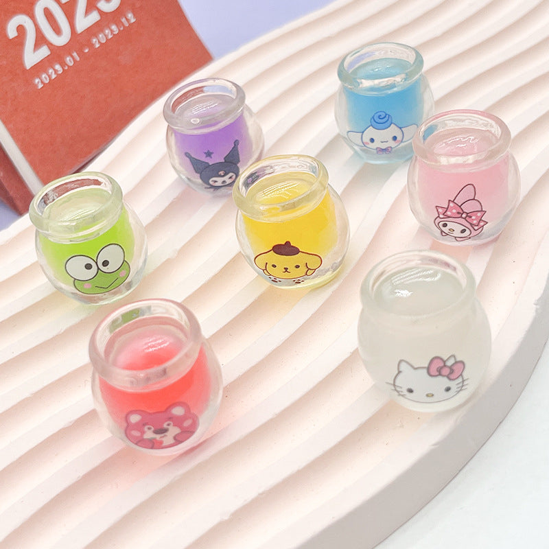 Glow-in-the-dark Cartoon Bottle Charm