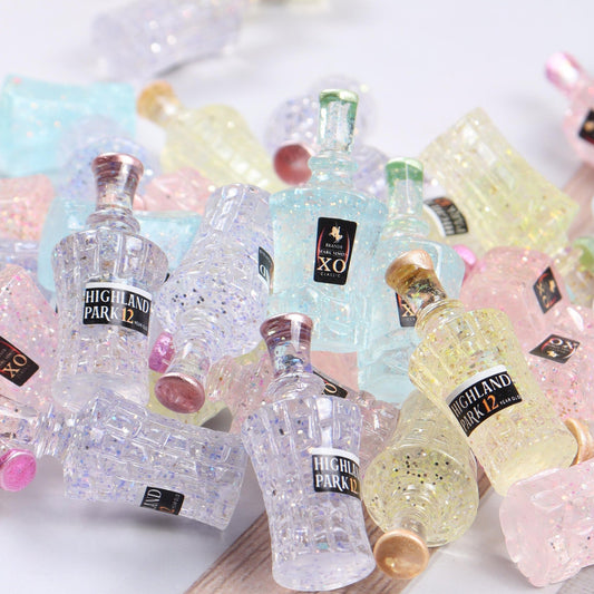 Mini Glitter Alcohol Bottle Charms