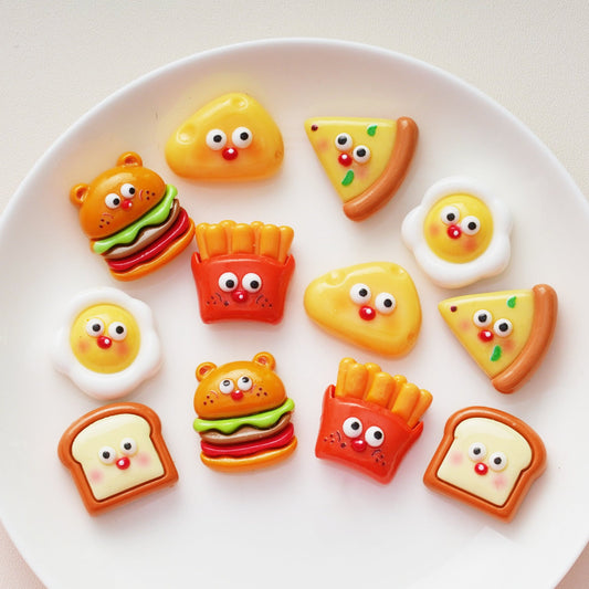 10 PCS Cartoon Resin Charms for DIY Crafts