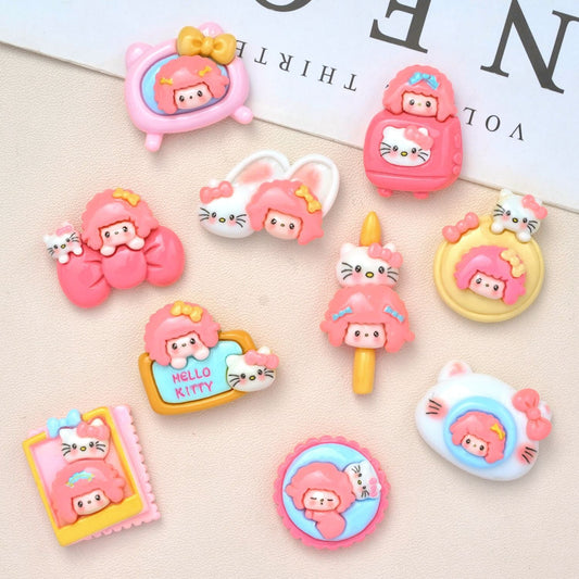 10 PCS Cartoon Resin Charms