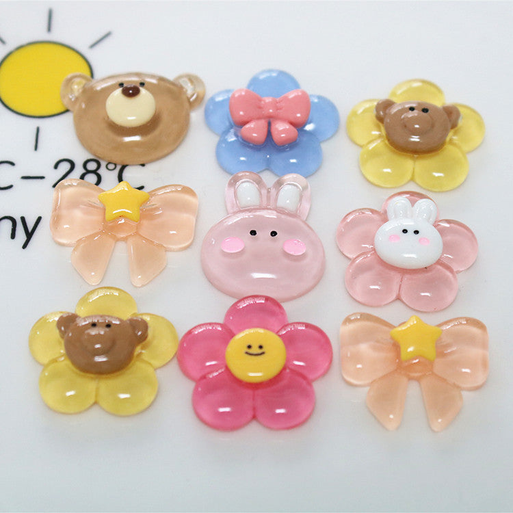 10 PCS Cartoon Resin Charms for DIY Crafts