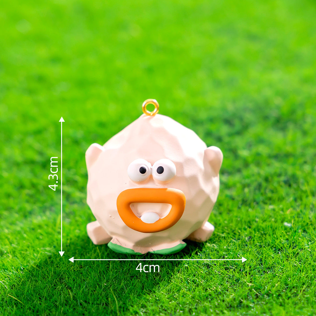 10/pcs Big Mouth Vegetable Cartoon Nail Keychain Pendant DIY Resin