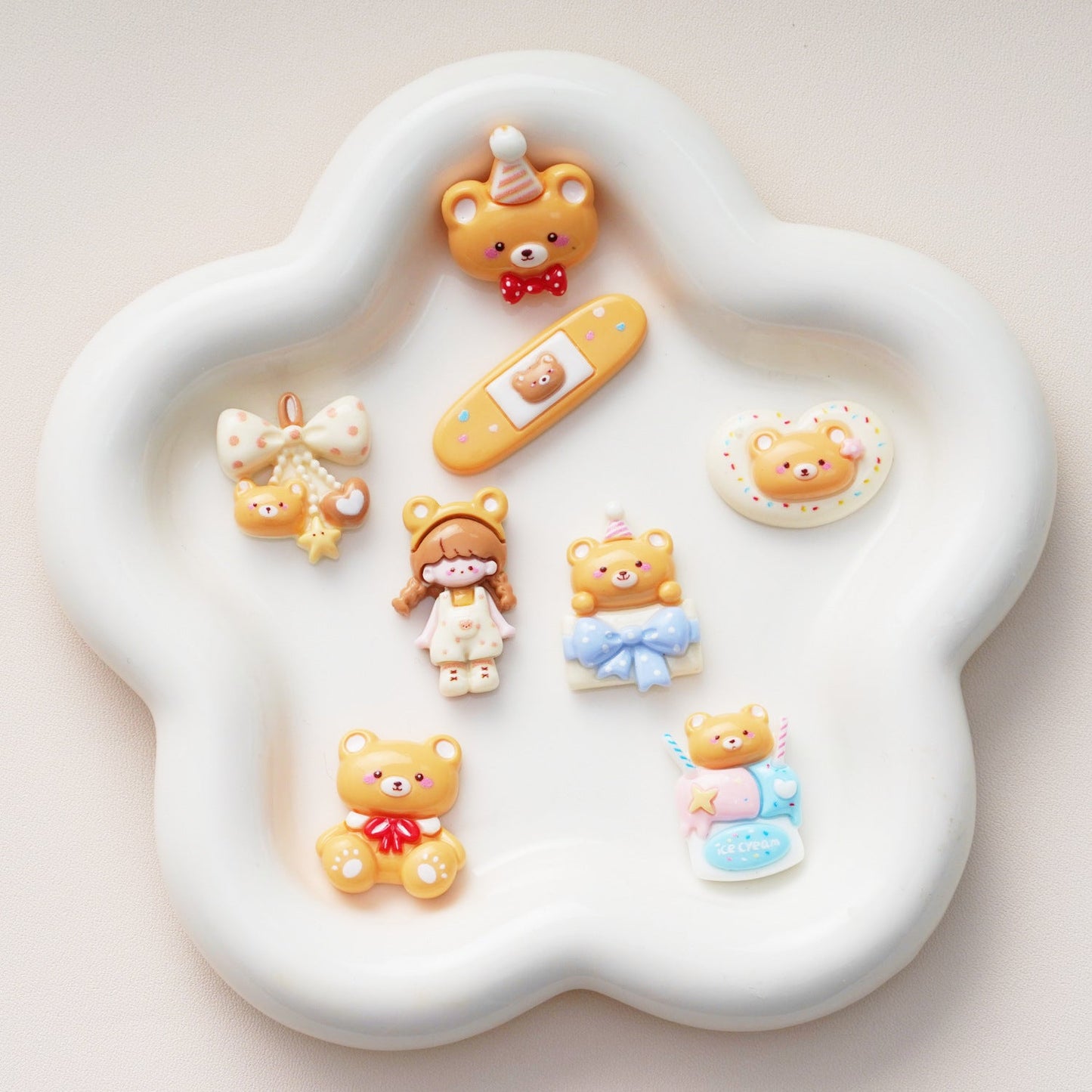 10 PCS Cartoon Resin Charms for DIY Crafts