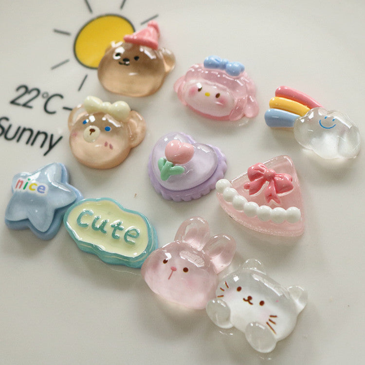 10 PCS Kawaii Miniatures|Resin Charms for DIY Crafts