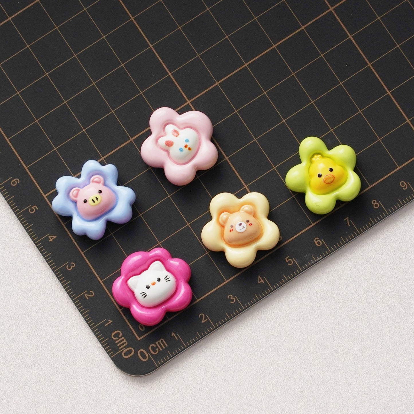 10 PCS Cartoon Resin Charms for DIY Crafts