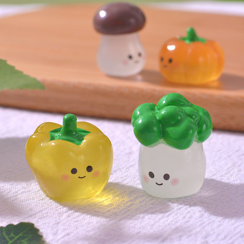 Cute Little Vegetable Doll DIY Small Ornament Luminous