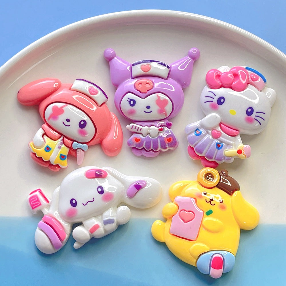 10 PCS Large Cartoon Resin Charms