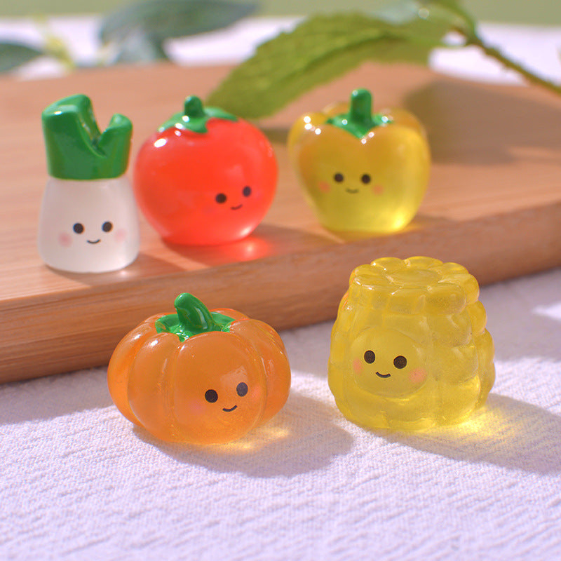 Cute Little Vegetable Doll DIY Small Ornament Luminous