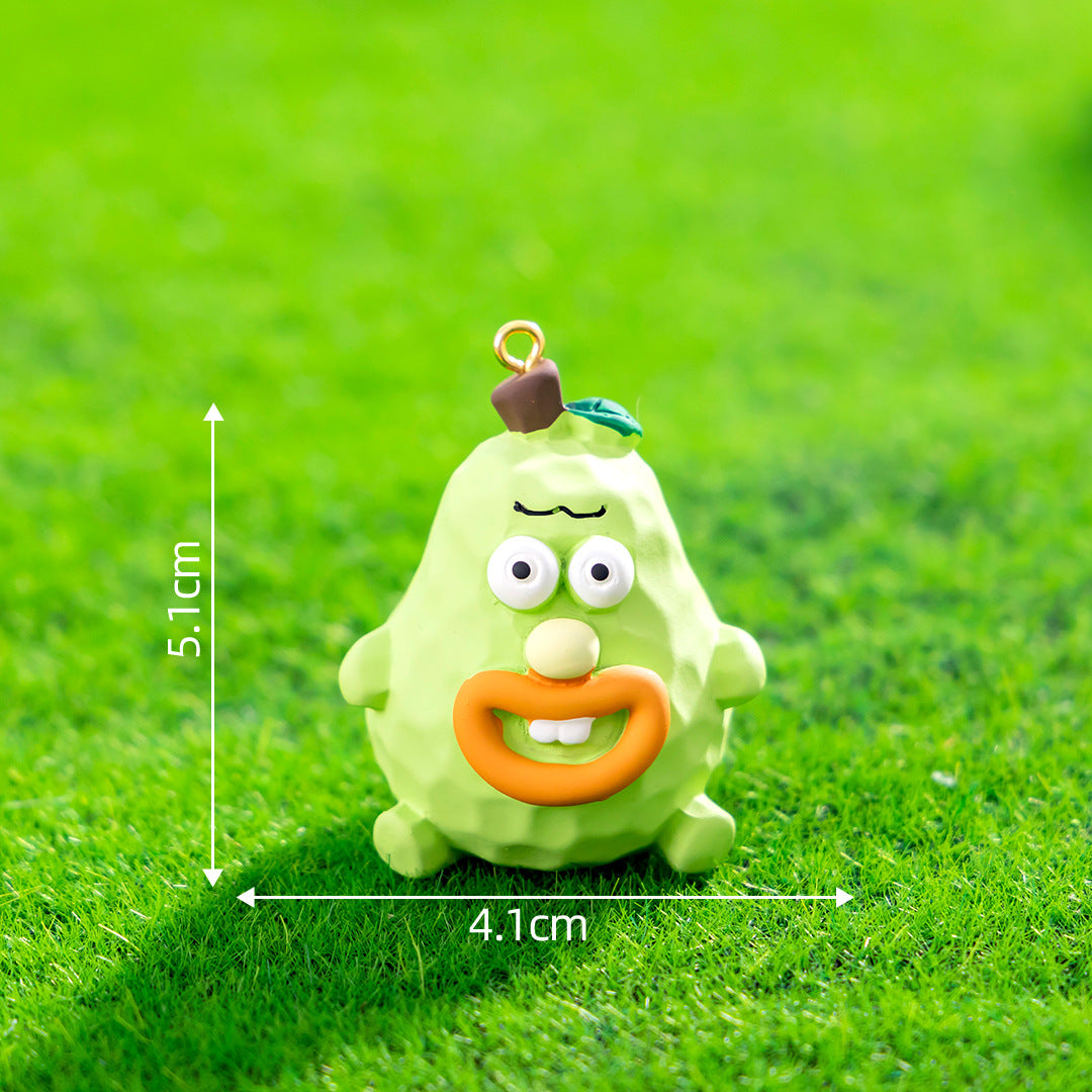 10/pcs Big Mouth Vegetable Cartoon Nail Keychain Pendant DIY Resin