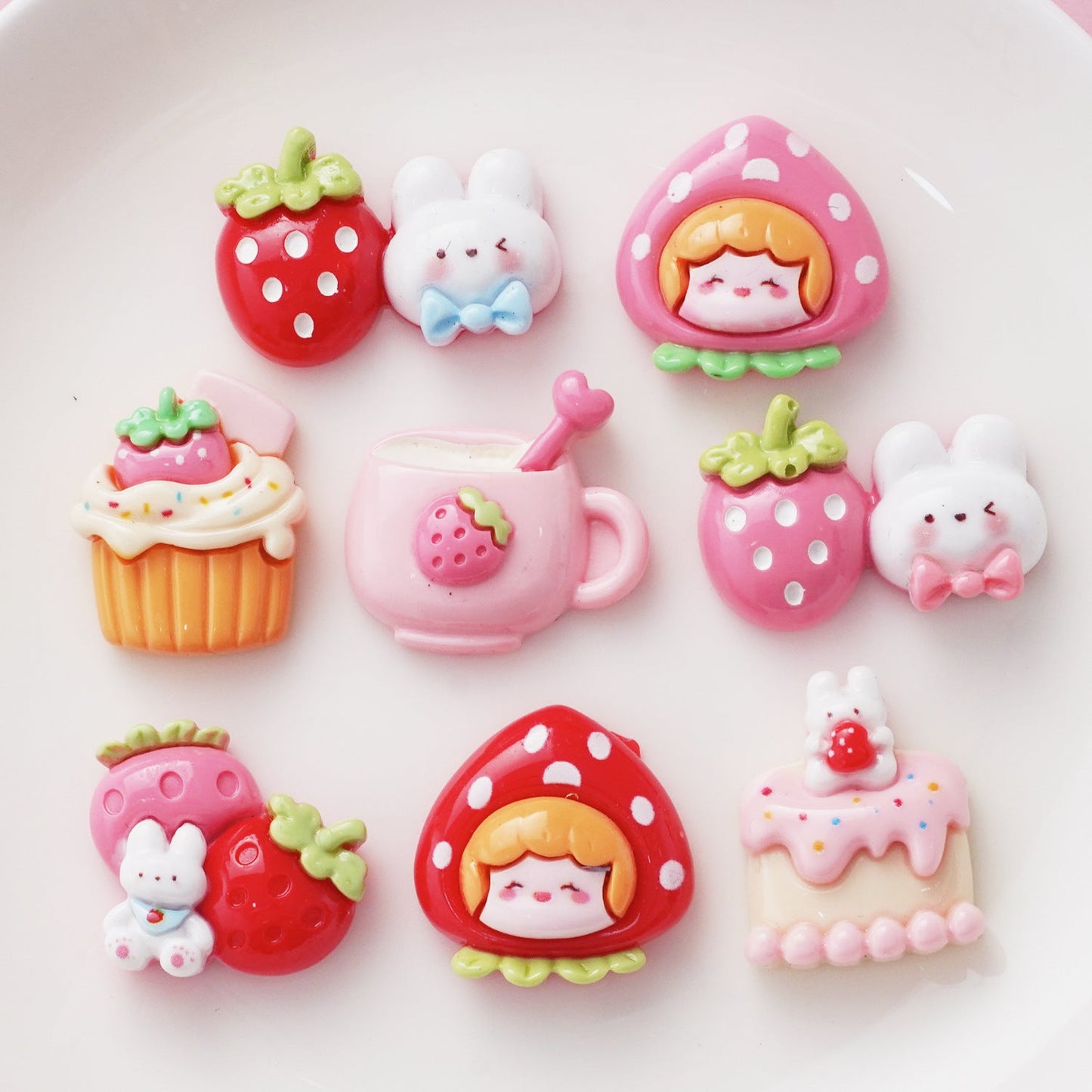 10 PCS Cartoon Resin Charms for DIY Crafts