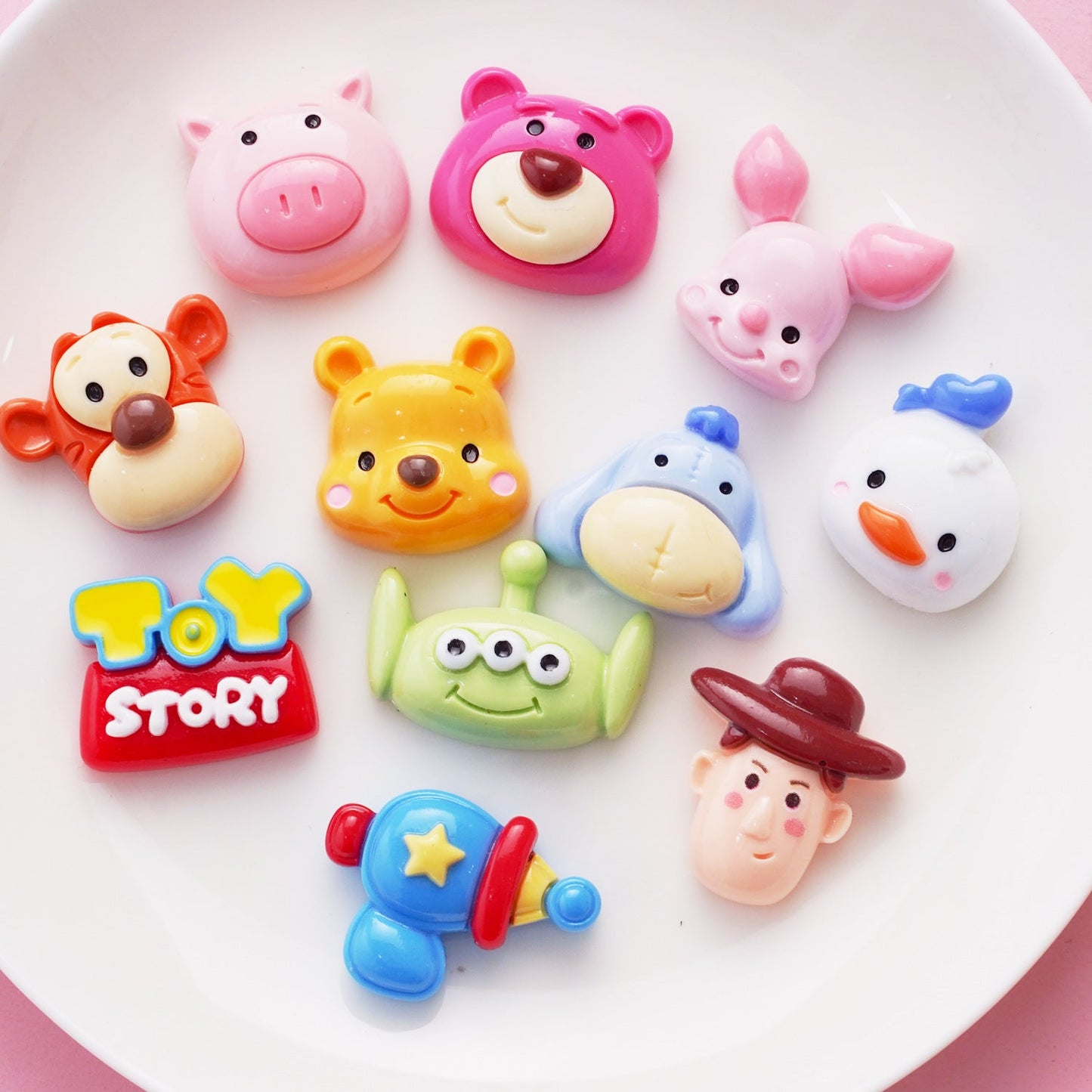 10 PCS Cartoon Resin Charms for DIY Crafts