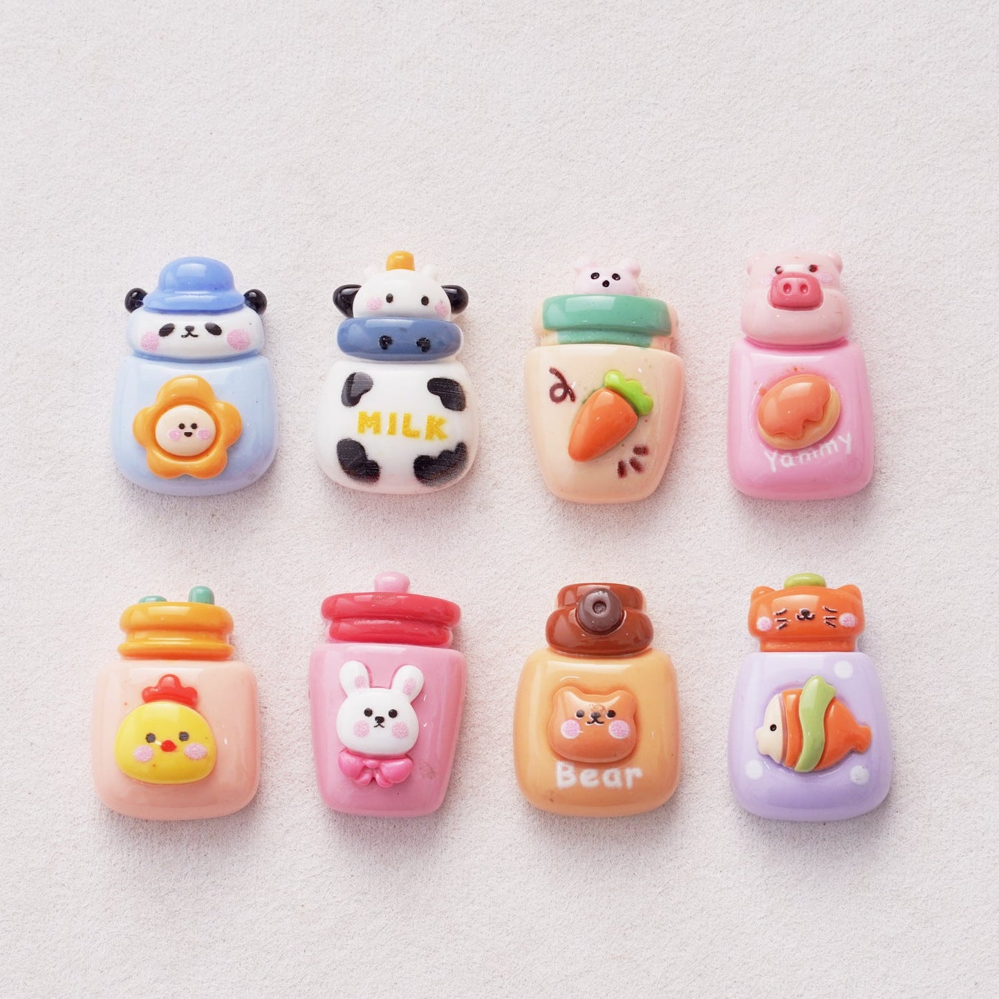 10 PCS Cartoon Resin Charms for DIY Crafts