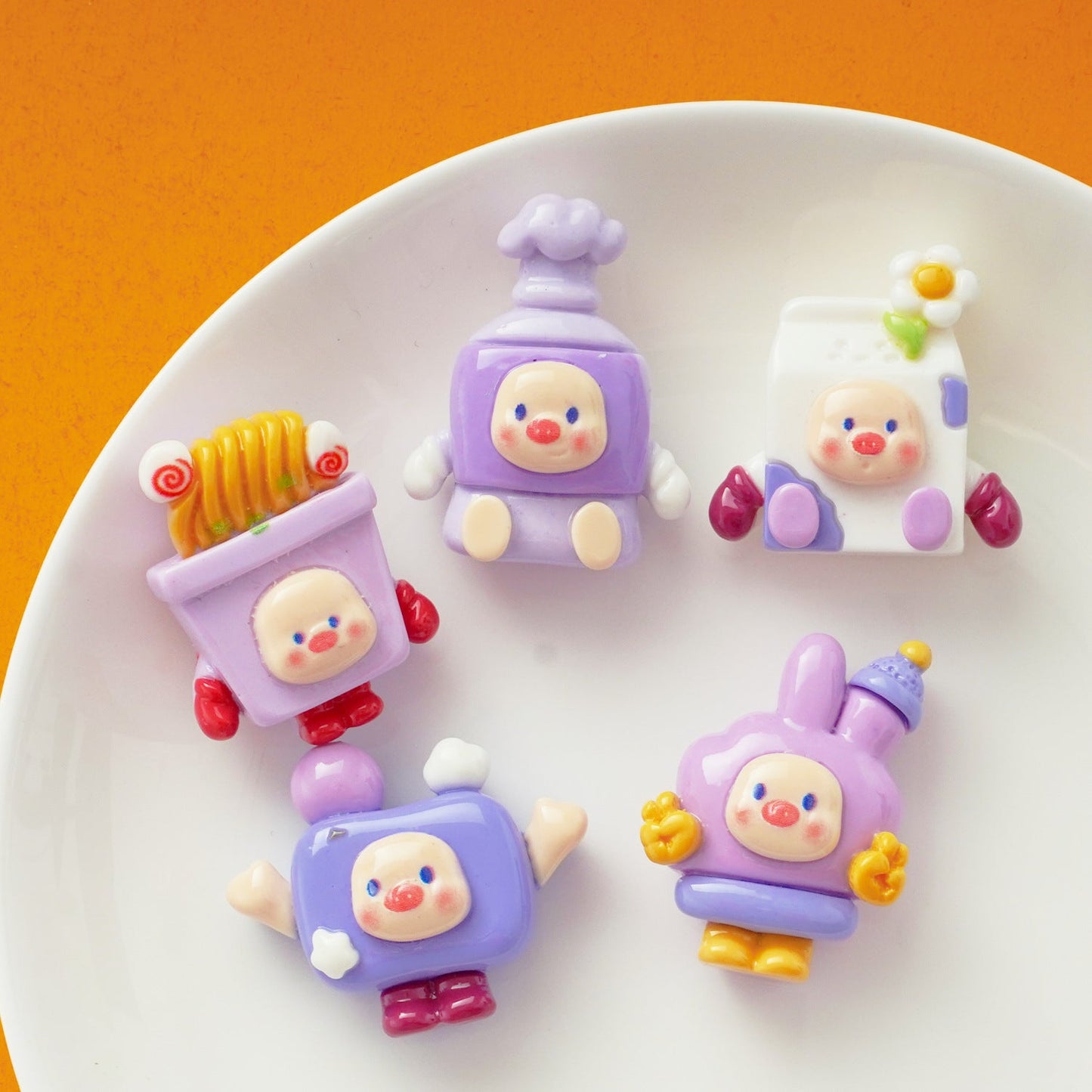 10 PCS Cartoon Resin Charms for DIY Crafts