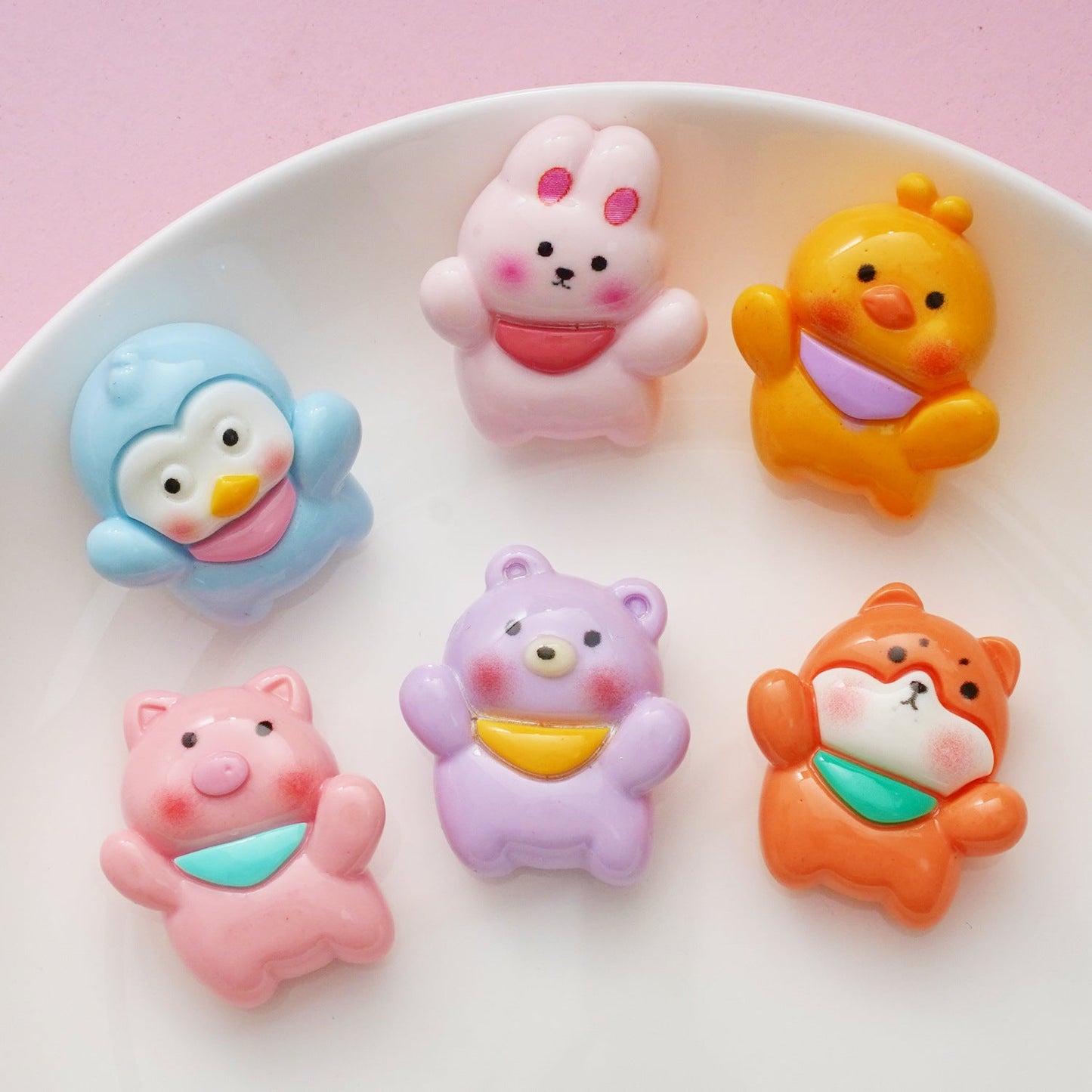 10 PCS Cartoon Resin Charms