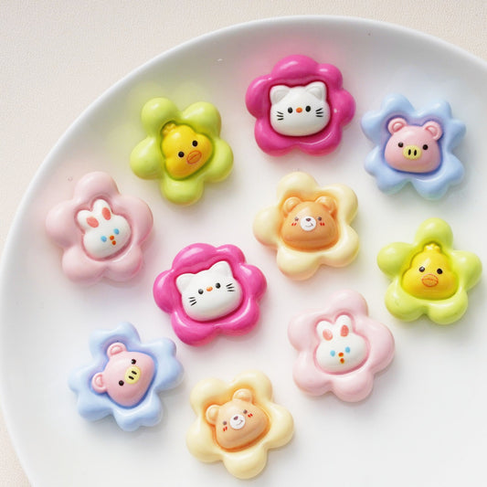 10 PCS Cartoon Resin Charms for DIY Crafts