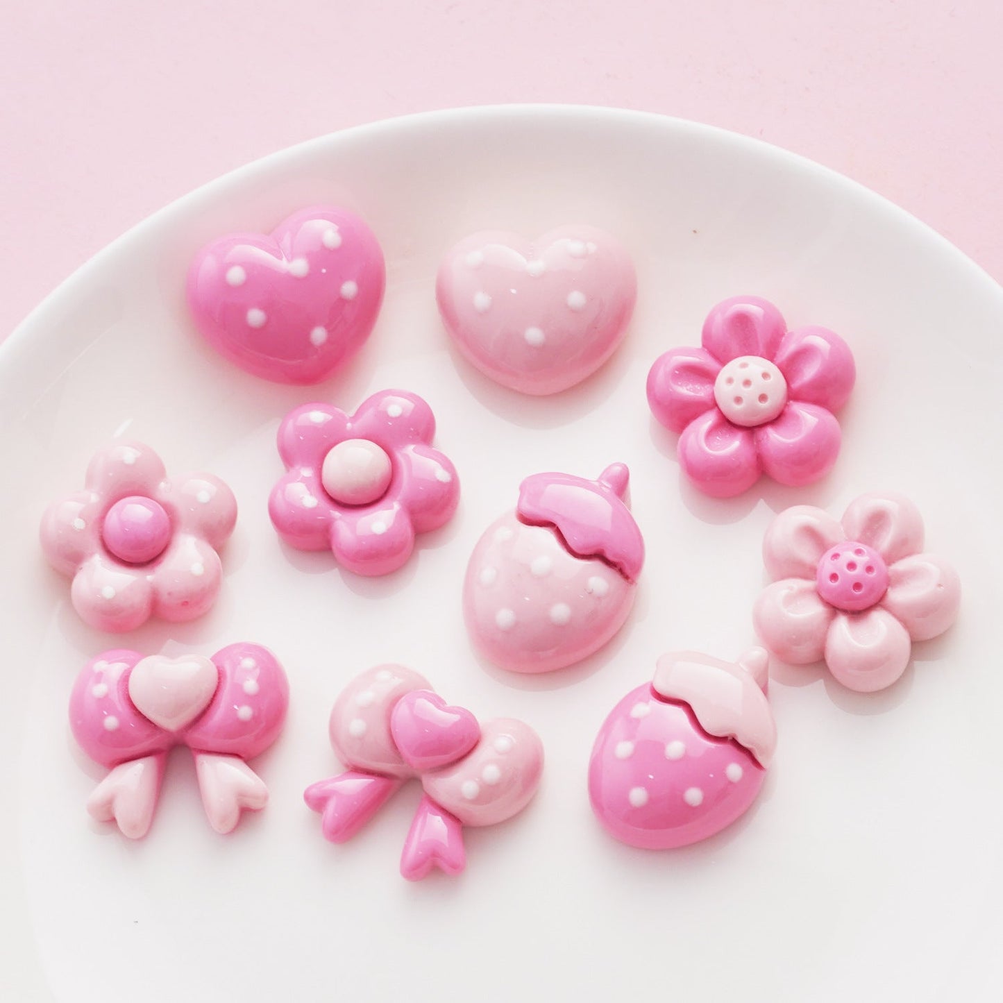 10 PCS Cartoon Resin Charms for DIY Crafts