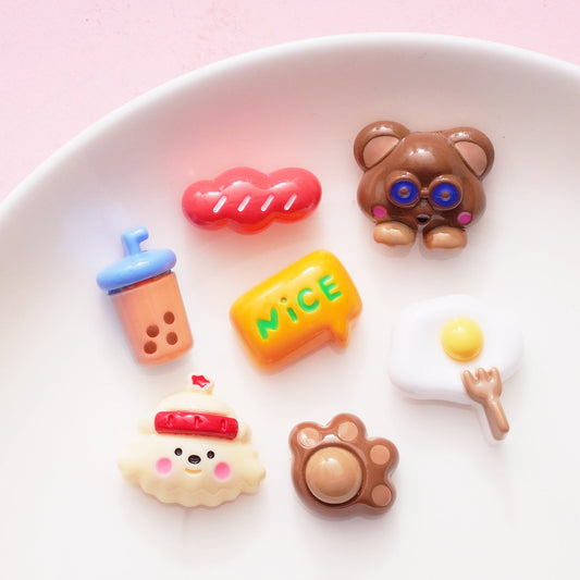 10 PCS Cartoon Resin Charms for DIY Crafts