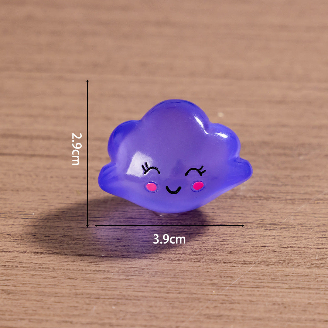 15pcs / Luminous Cartoon Stars Moon Clouds DIY Jewelry Resin Accessories