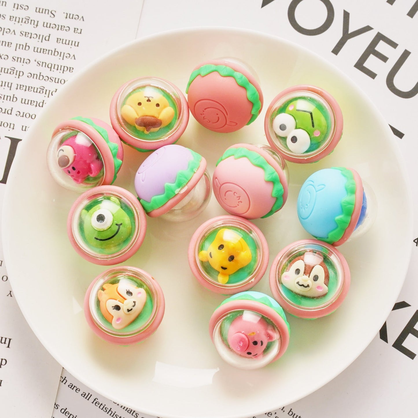 10 PCS Cartoon Resin Charms for DIY Crafts