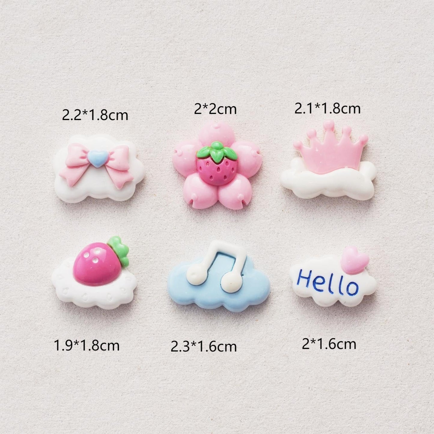 10 PCS Cartoon Resin Charms for DIY Crafts