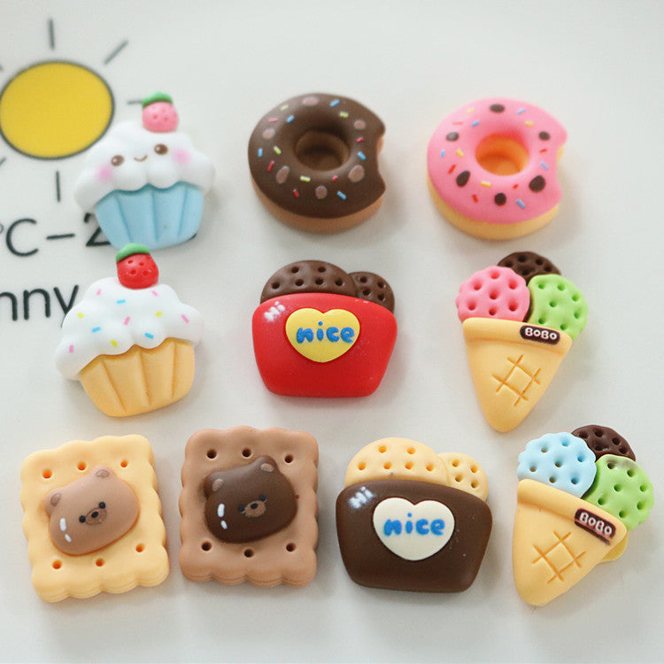 10 PCS Cartoon Resin Charms for DIY Crafts