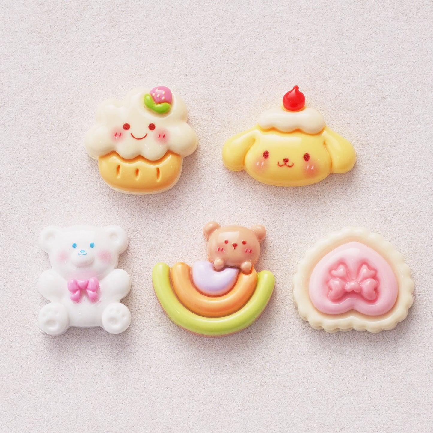 10 PCS Cartoon Resin Charms for DIY Crafts