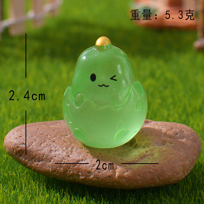 Luminous Ornament Eggshell Dragon Car Small Ornament DIY Resin Handicraft