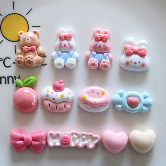 10 PCS Cartoon Resin Charms for DIY Crafts