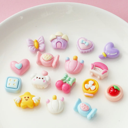 10 PCS Cartoon Resin Charms for DIY Crafts