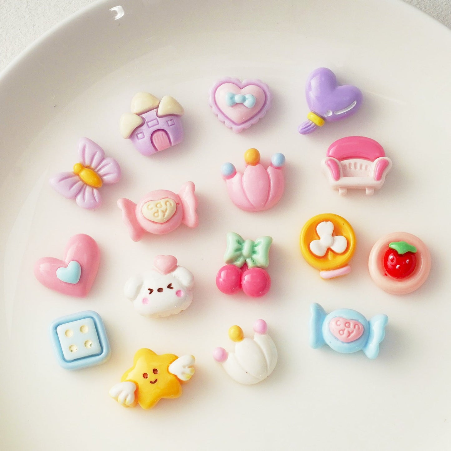 10 PCS Cartoon Resin Charms for DIY Crafts