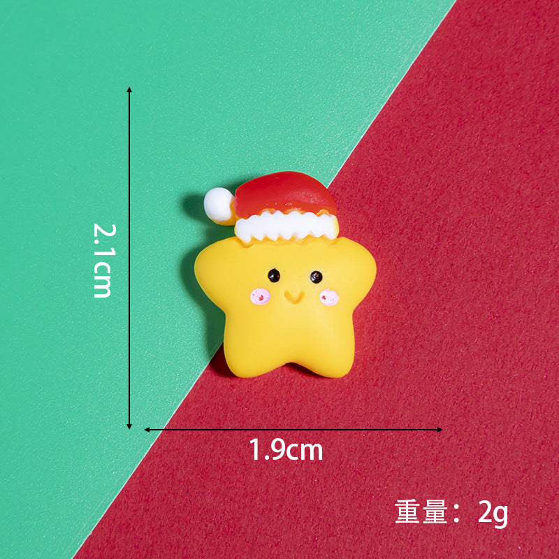 20pcs / Flat Christmas Cartoon DIY Resin Accessories