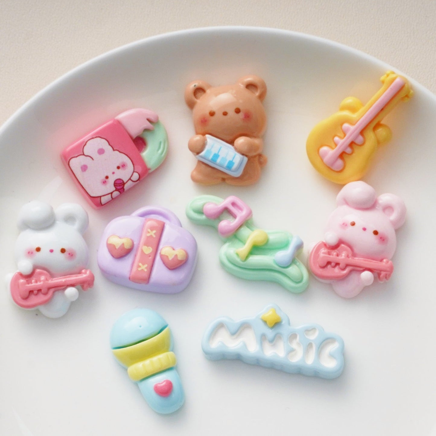 10 PCS Cartoon Resin Charms for DIY Crafts