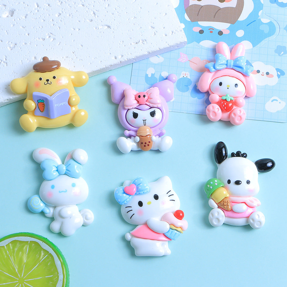 10 PCS Large Cartoon Resin Charms