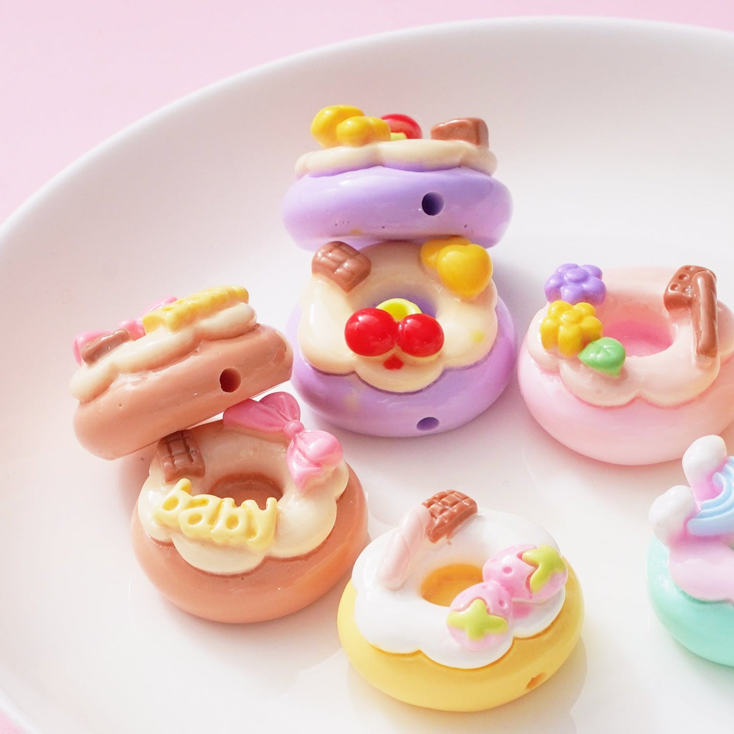 10 PCS Cartoon Resin Charms for DIY Crafts