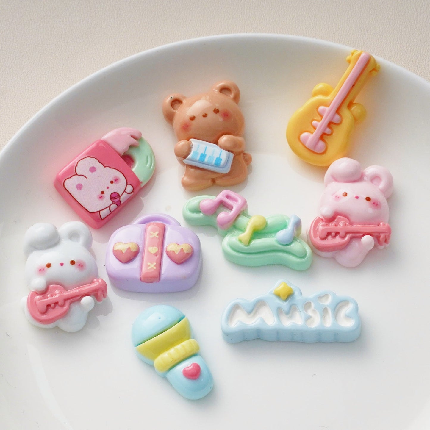 10 PCS Cartoon Resin Charms for DIY Crafts