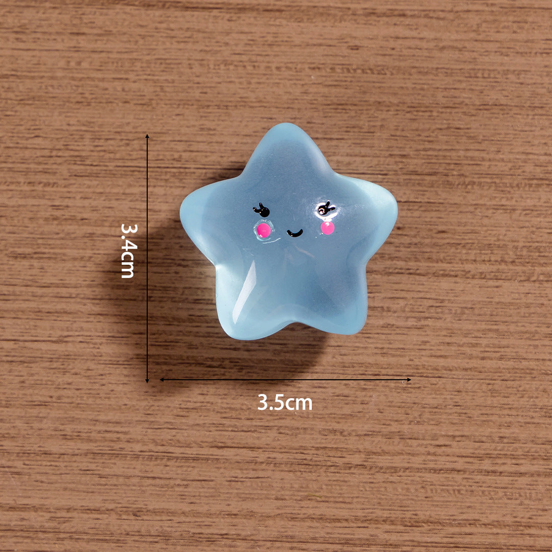 15pcs / Luminous Cartoon Stars Moon Clouds DIY Jewelry Resin Accessories