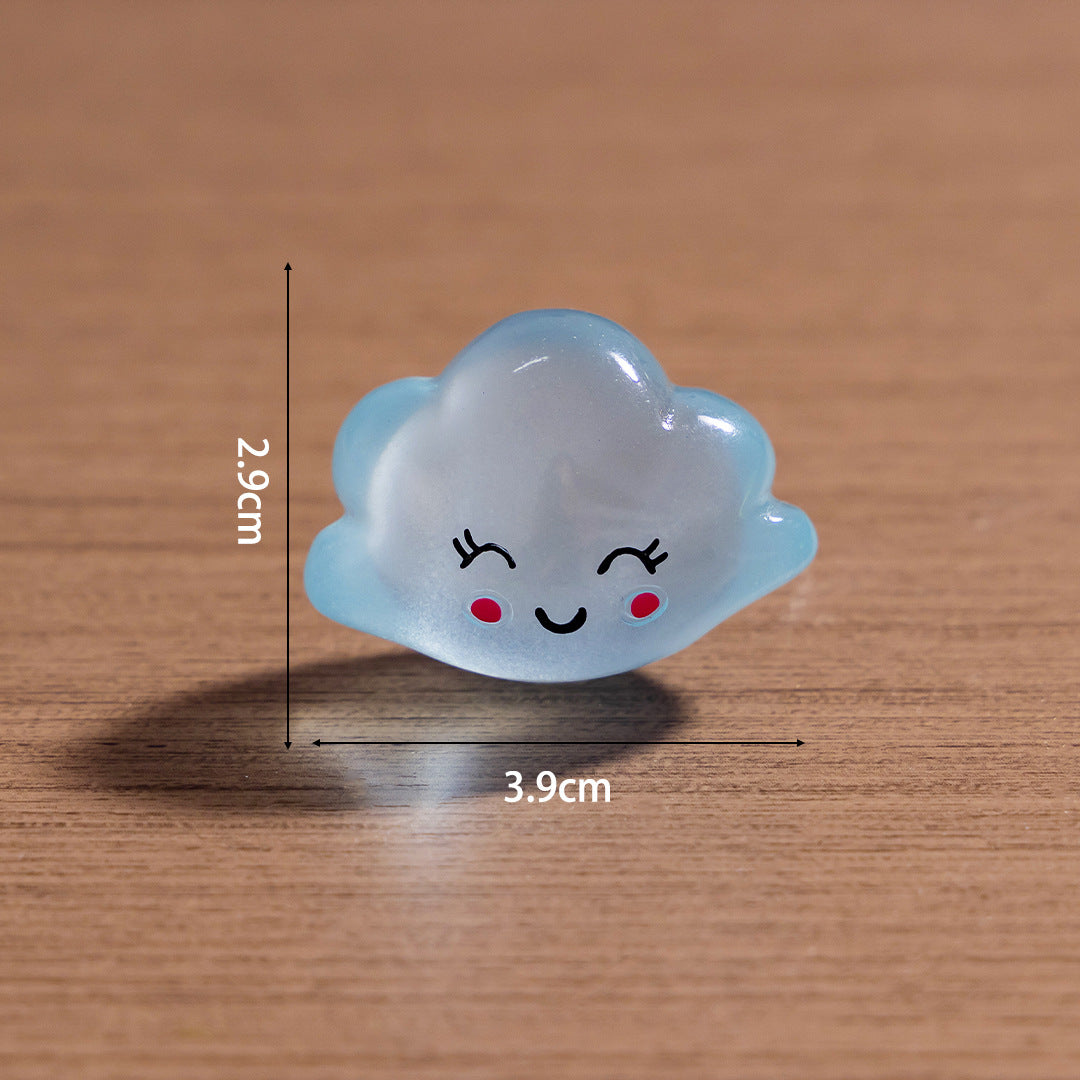 15pcs / Luminous Cartoon Stars Moon Clouds DIY Jewelry Resin Accessories