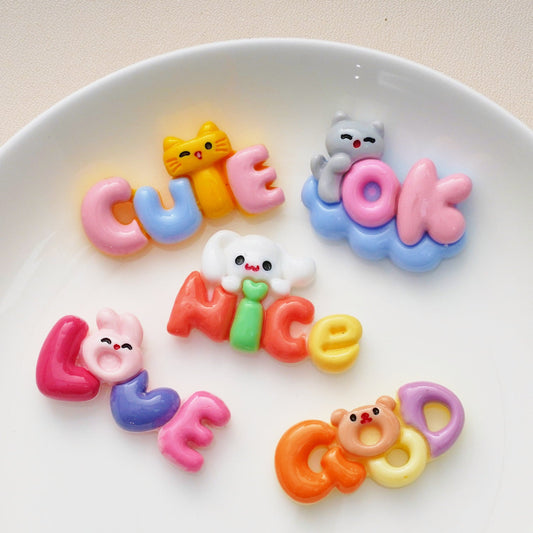 10 PCS Cartoon Resin Charms