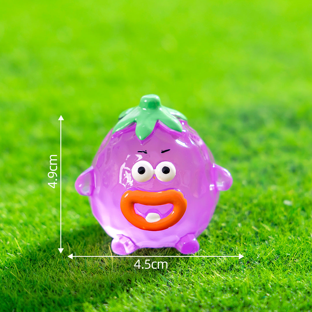 10/pcs Big Mouth Vegetable Cartoon Nail Keychain Pendant DIY Resin