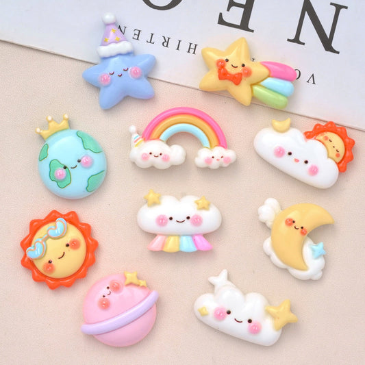 10 PCS Cartoon Resin Charms