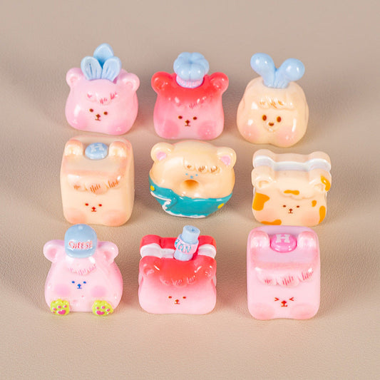 10 PCS Cartoon Resin Charms