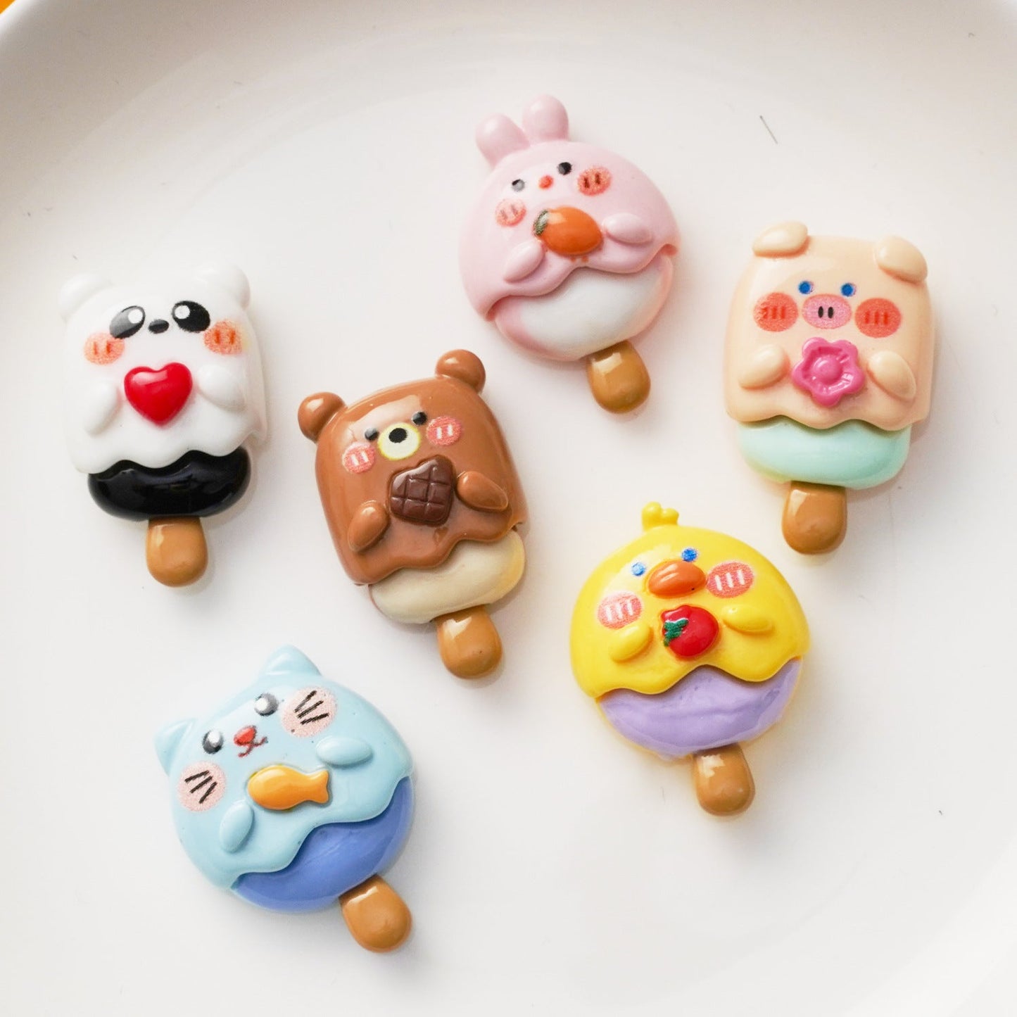 10 PCS Cartoon Resin Charms for DIY Crafts