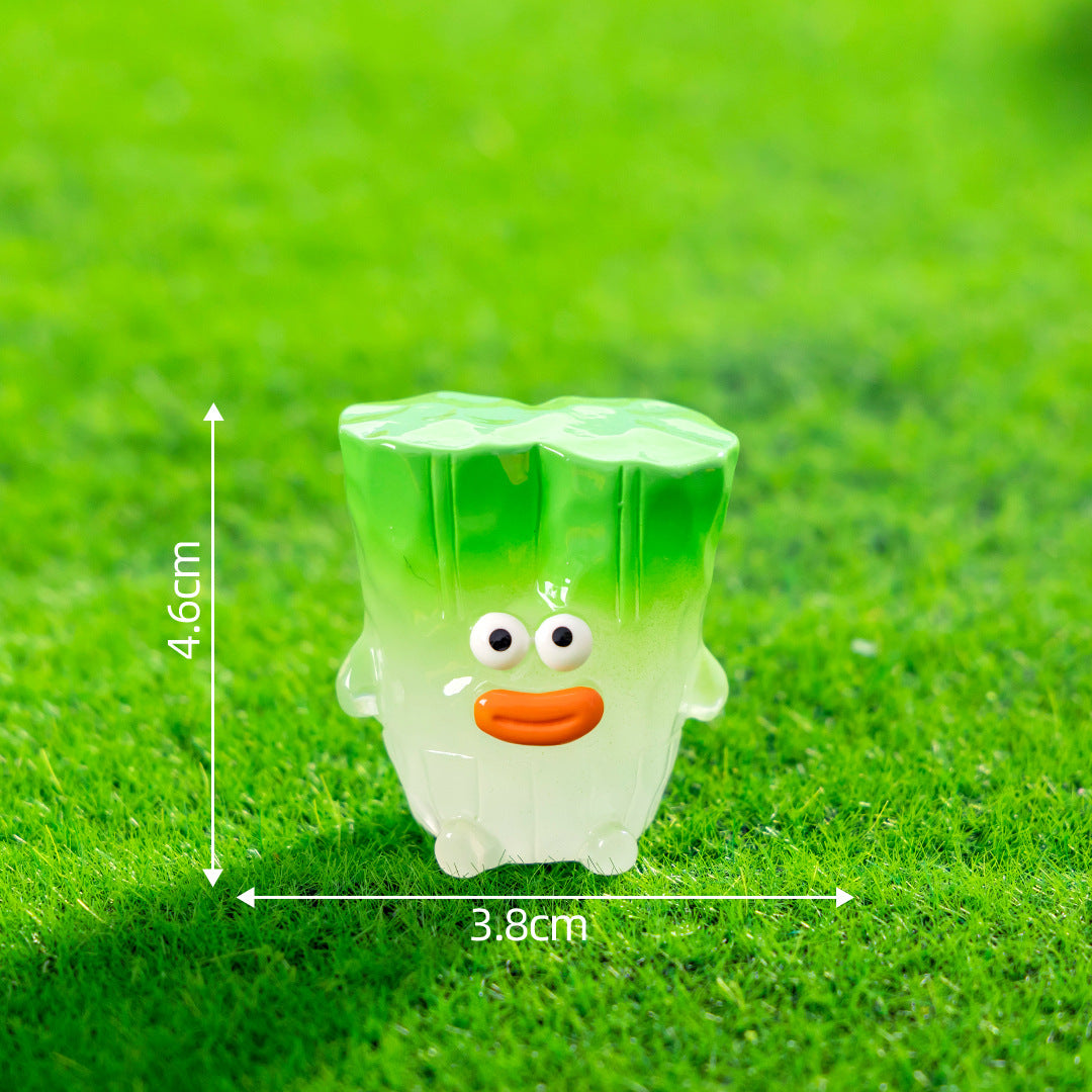 10/pcs Big Mouth Vegetable Cartoon Nail Keychain Pendant DIY Resin