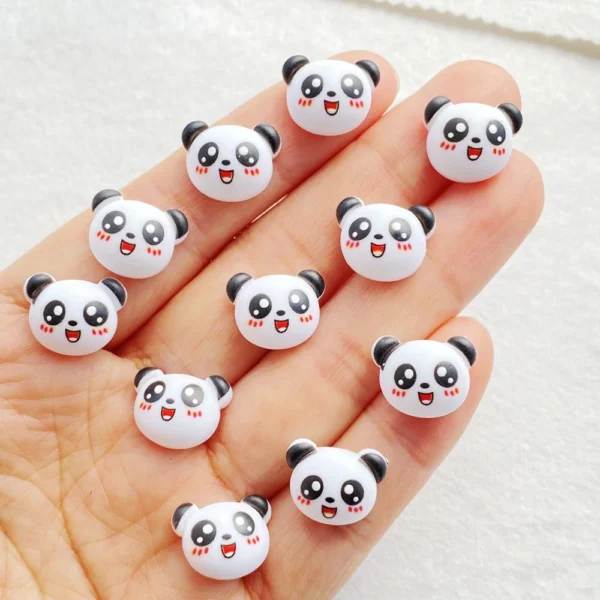 30pcs Resin Cartoon Animal Panda Head Nail Art Flat back Rhinestone Bead Scrapbook DIY Manicures Appliques Accessories Crafts