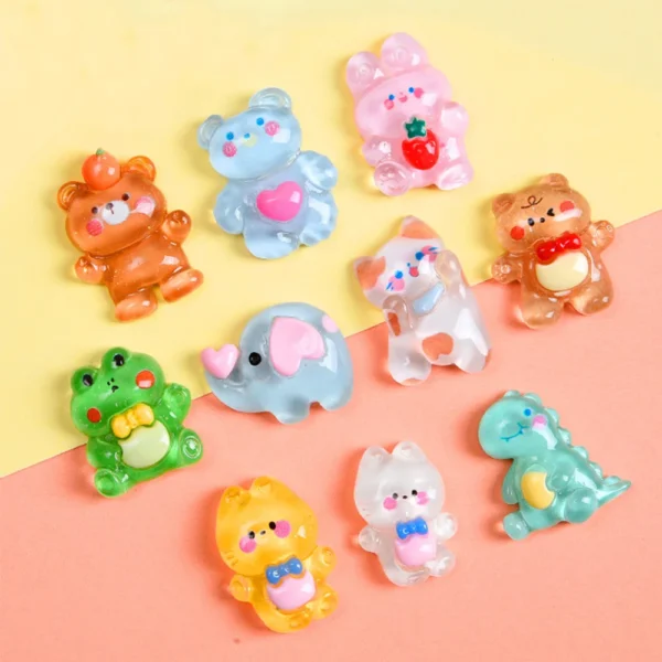10PCS Animals Dinosaur Resin Flatback Cabochons For Hairpin Phone Case Scrapbooking DIY Jewelry Craft Decoration Accessories