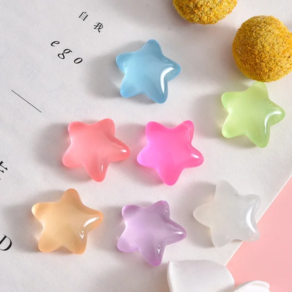 10PCS Noctilucent Starfish Series Resin Flat Back Cabochons For Hairpin Scrapbooking DIY Jewelry Craft Decoration Accessories