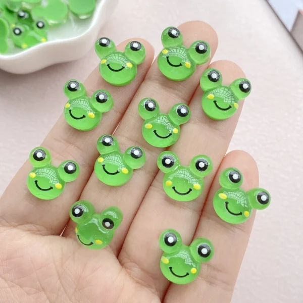 20Pcs Mixed Nail Art Resin Cartoon Charms Little Frog Designer Charms Rhinestones DIY Craft For Nail 3D Decorations Jewelry