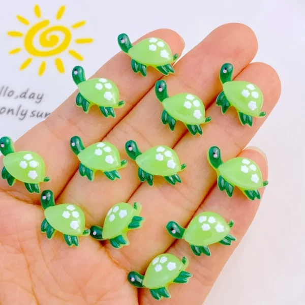20Pcs New Cute Resin Cartoon Little Turtle Series Flat Back Parts Embellishments For Hair Bows Accessories