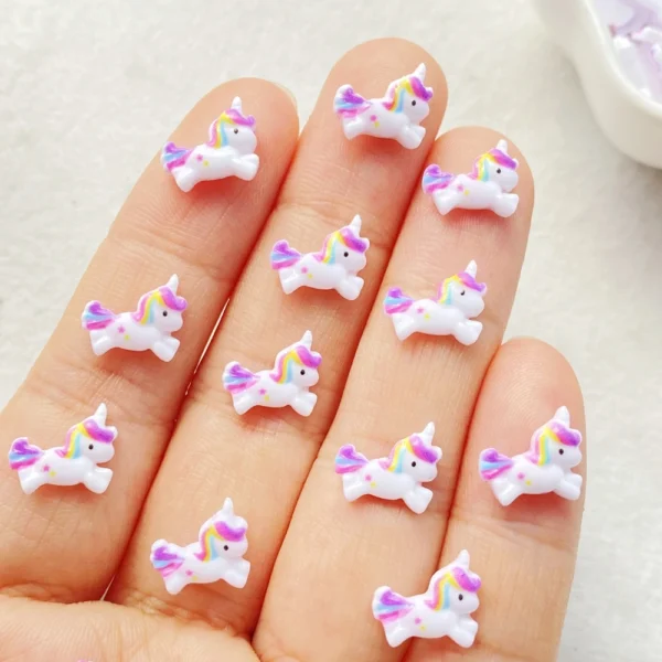 50Pcs New Mixed Nail Art Resin Unicorn Designer Charms Rhinestones DIY Craft For Nail 3D Decorations
